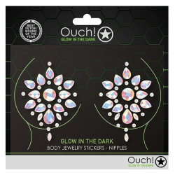 Ouch! Glow Stickers Cache-seins strass phosphorescents Glow Nipples